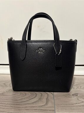 Coach Black Pebbled Leather City Mini Tote Bag - NWOT